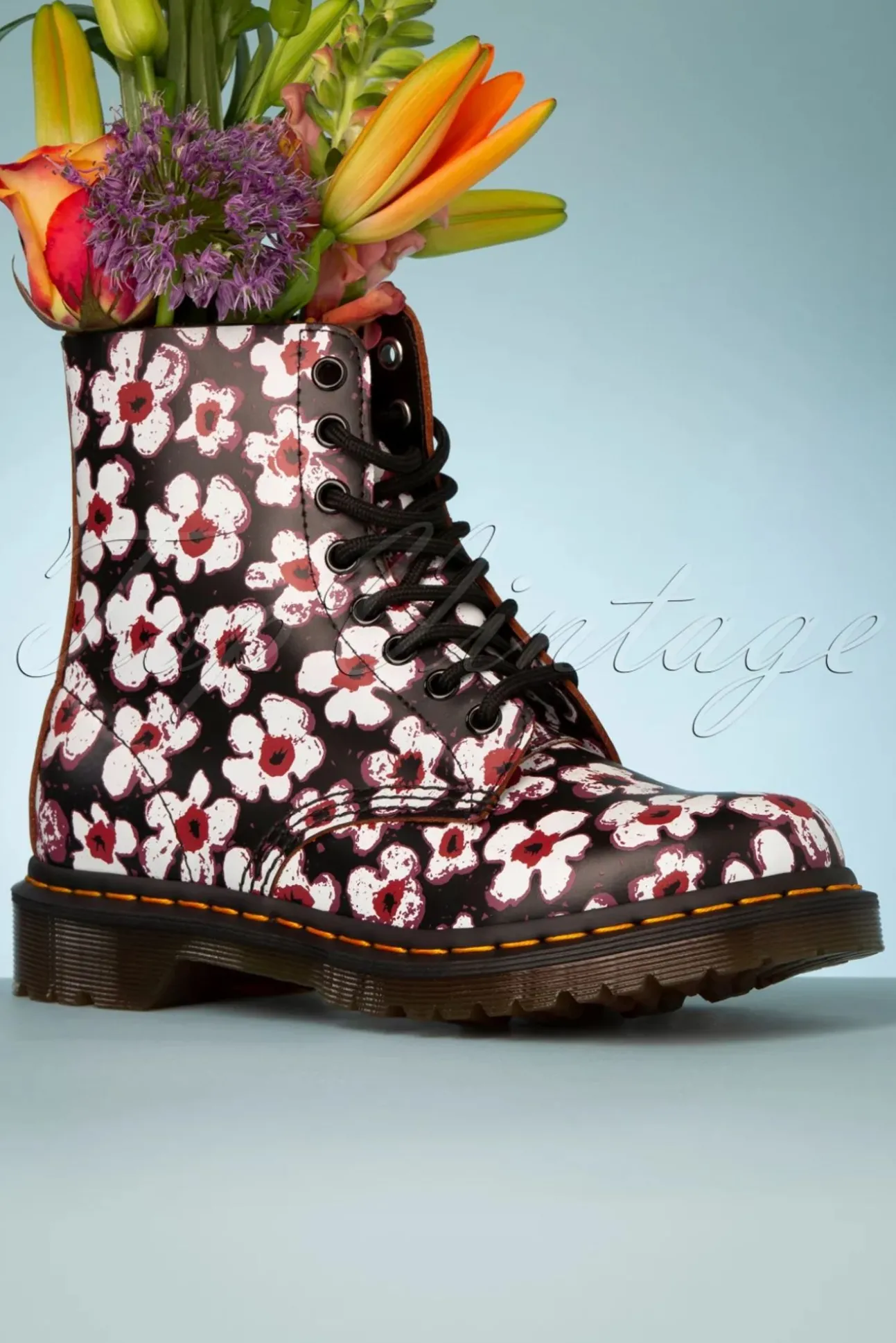 1460 Pansy Fayre Vintage Laarzen In Zwart