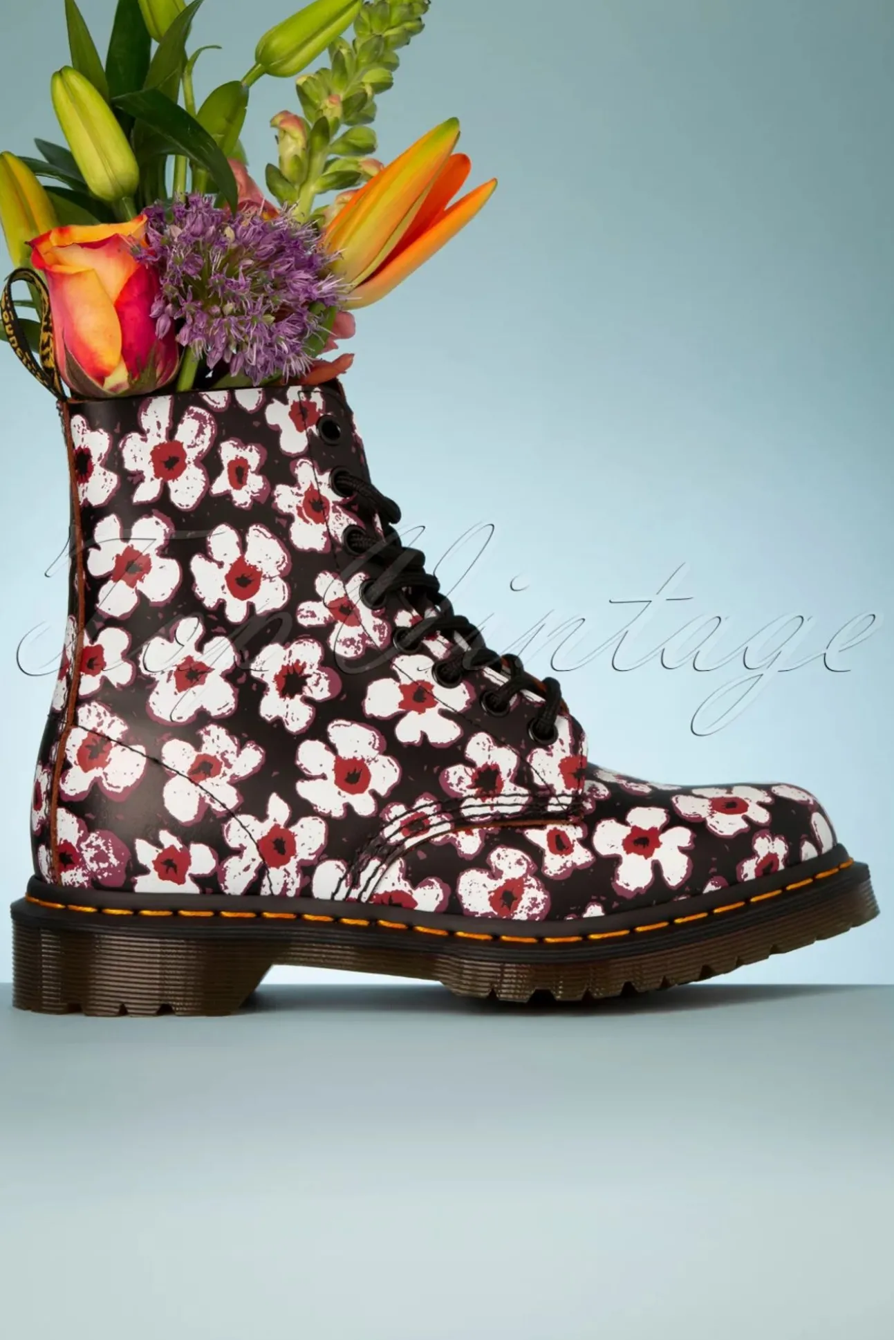 1460 Pansy Fayre Vintage Laarzen In Zwart