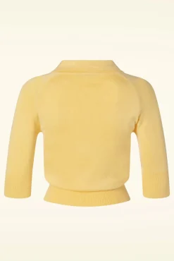 April Cardigan Met Korte Mouwen In Citroen