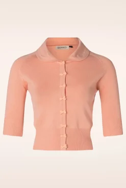 April Cardigan Met Korte Mouwen In Perzik