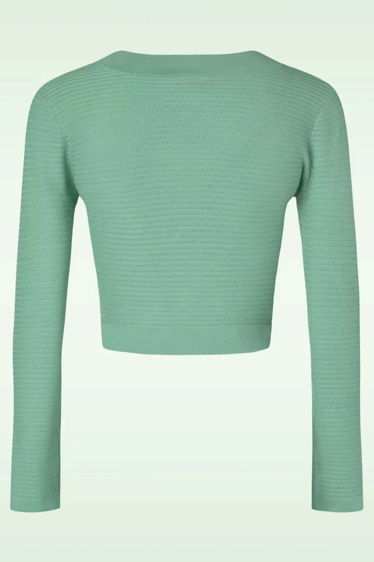 Ariane Getextureerd Gebreid Cropped Vest In Mintgroen