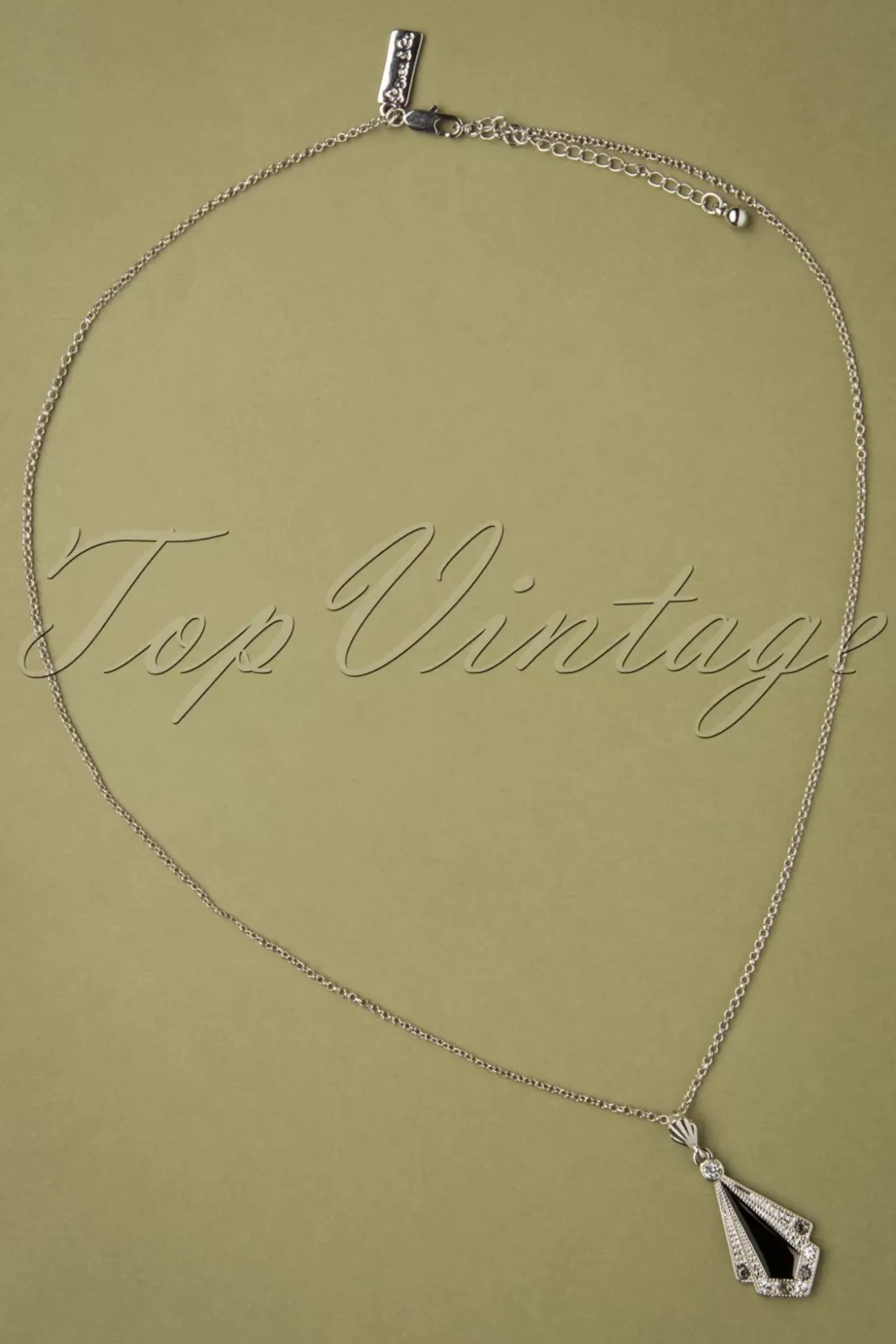 Art Deco Ketting In Zwart