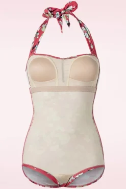 Blossom One Piece Halter Badpak In Rood