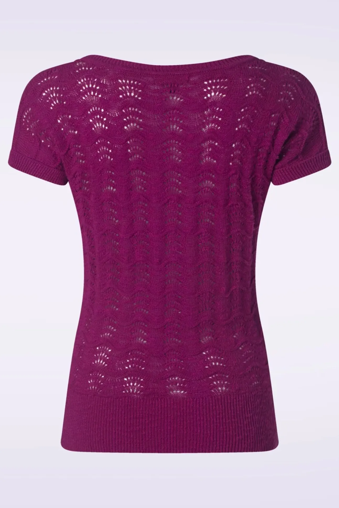 Boatneck Top Scallop In Levendig Paars
