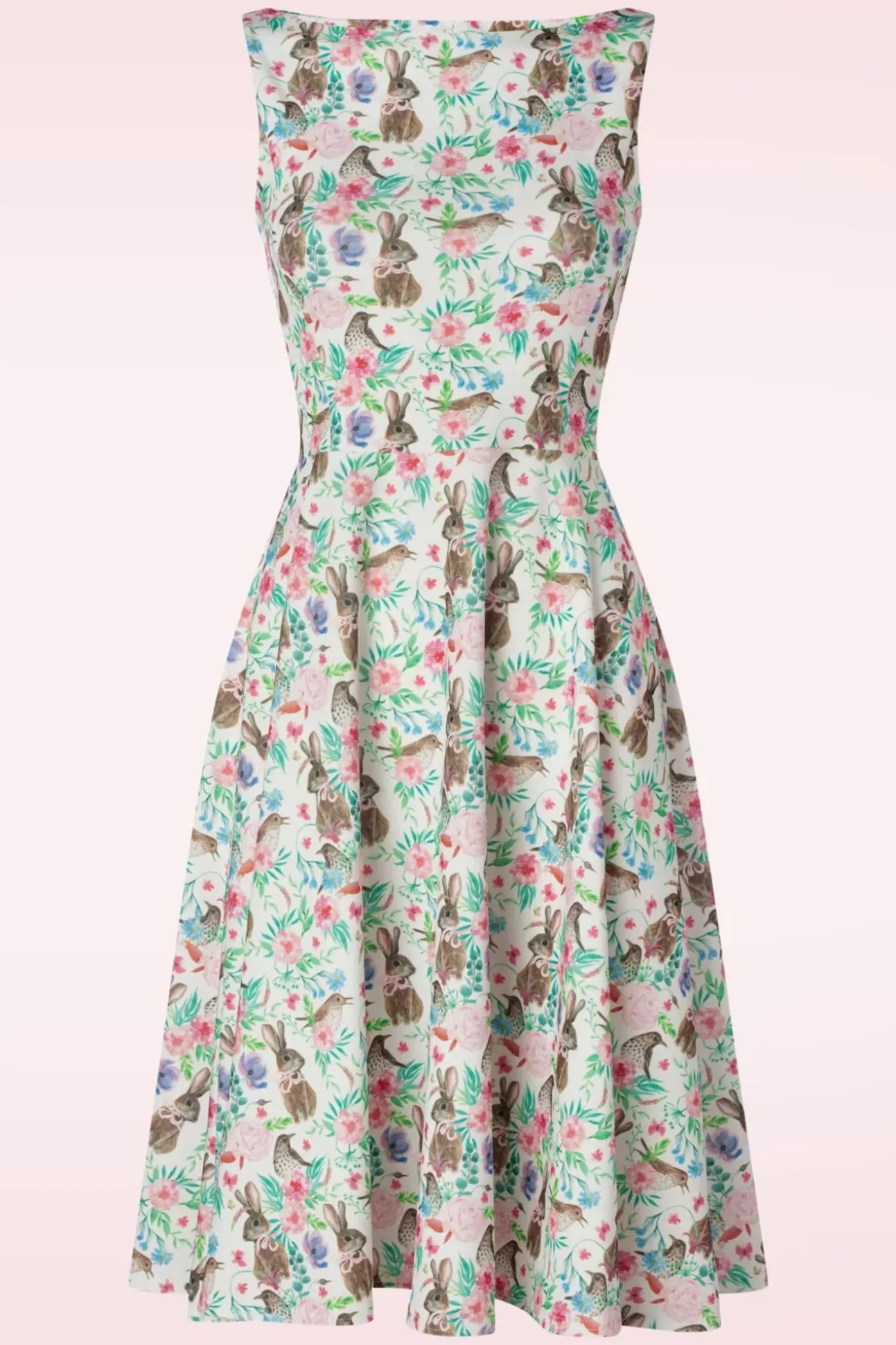 Bunny Hop Swing Jurk In Wit En Multi