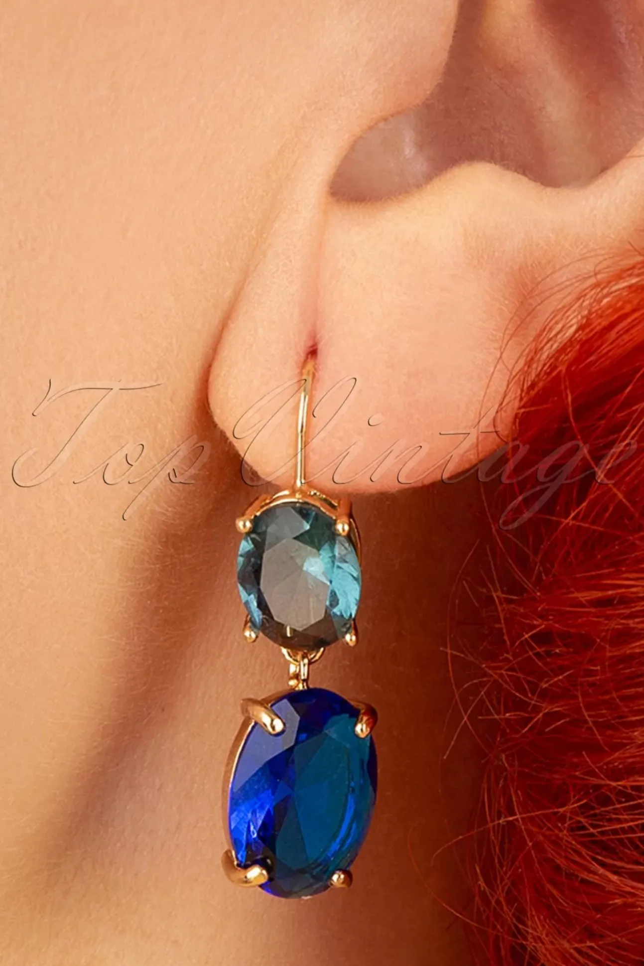 Carol Oorbellen In Goud En Blauw