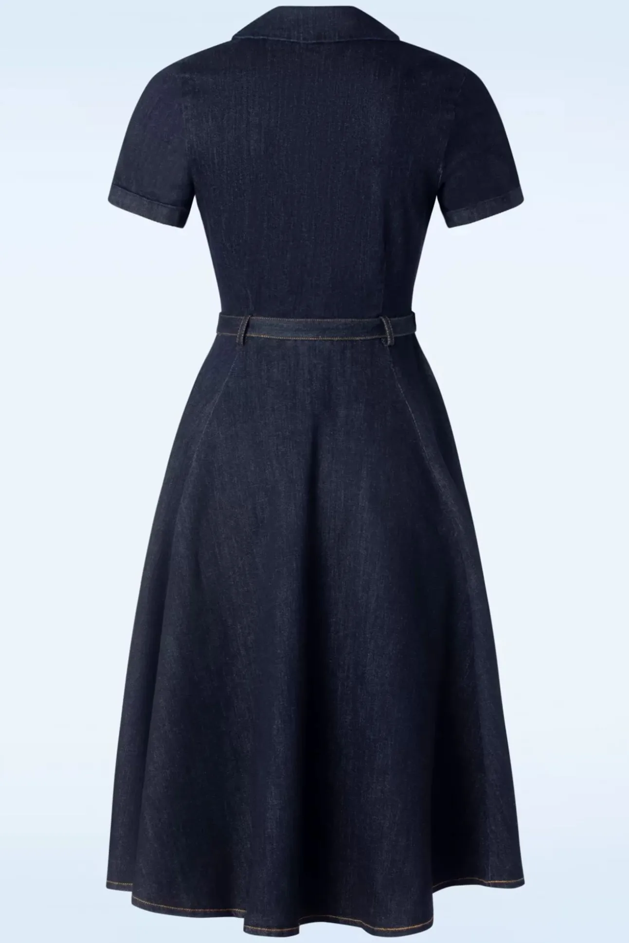 Caterina Denim Swing Jurk In Blauw