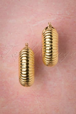 Caterpillar Oorringen In Goud