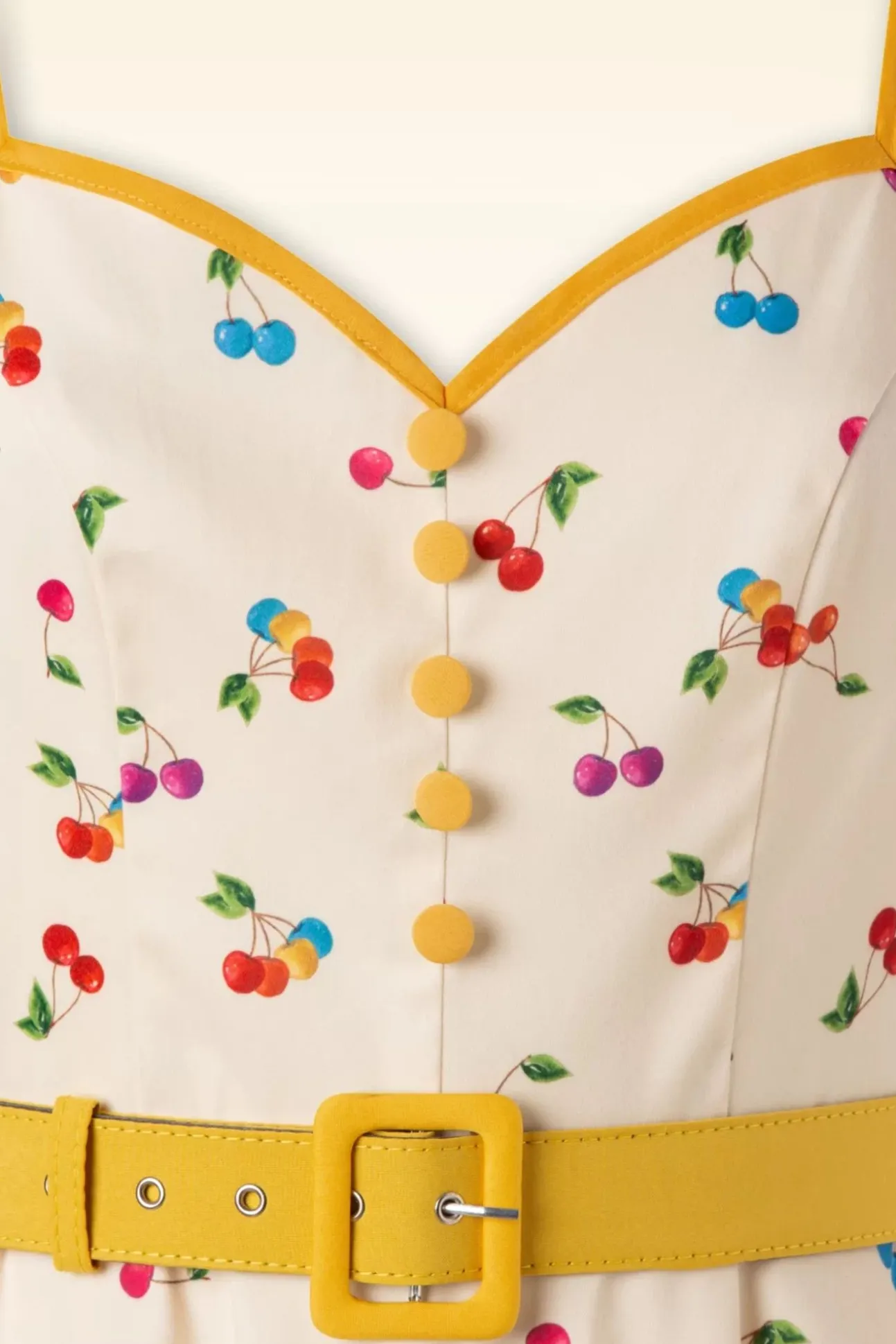 Chacha Cherry Swingjurk In Creme