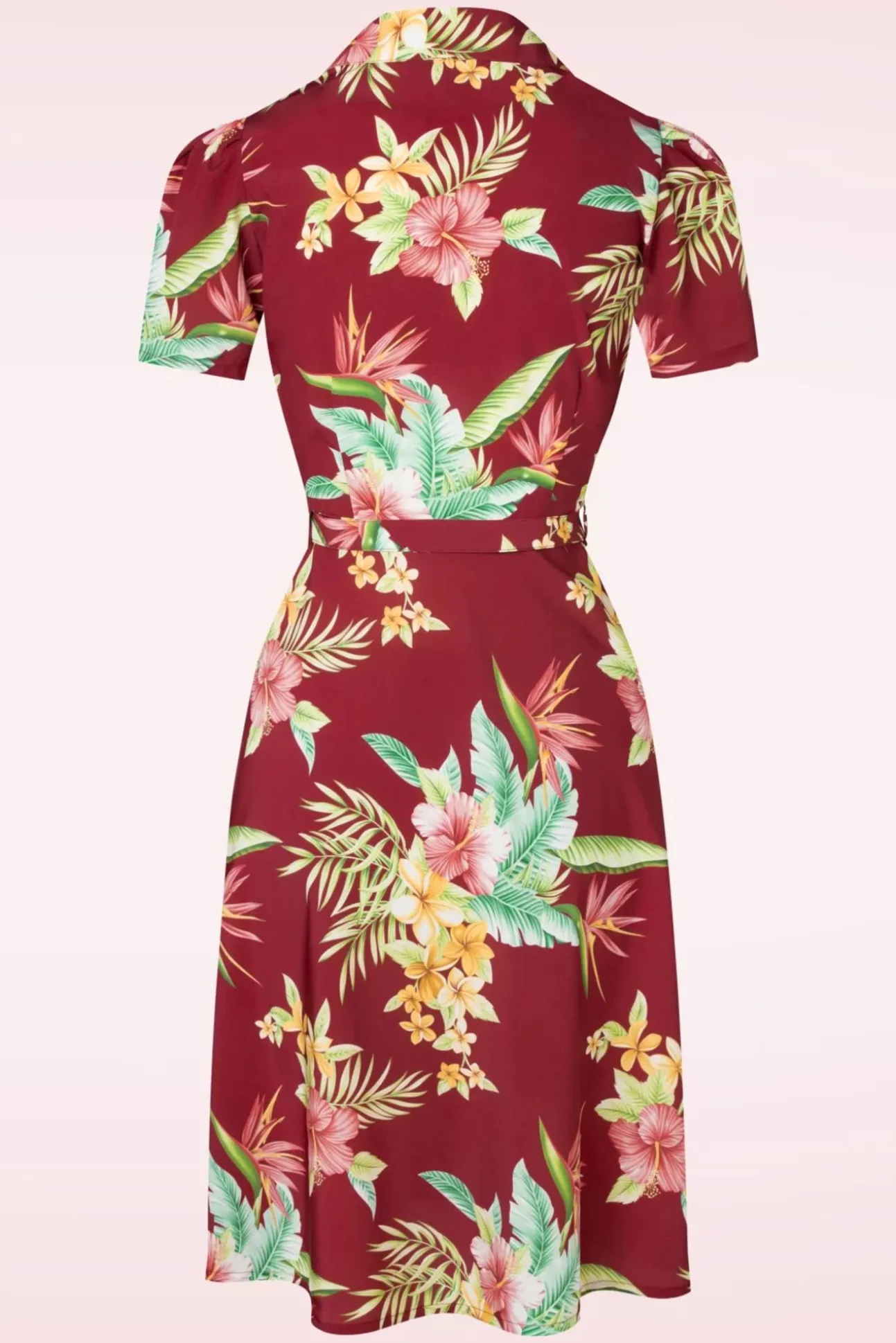 Charlene Honolulu Blouse-Jurk In Bordeauxrood