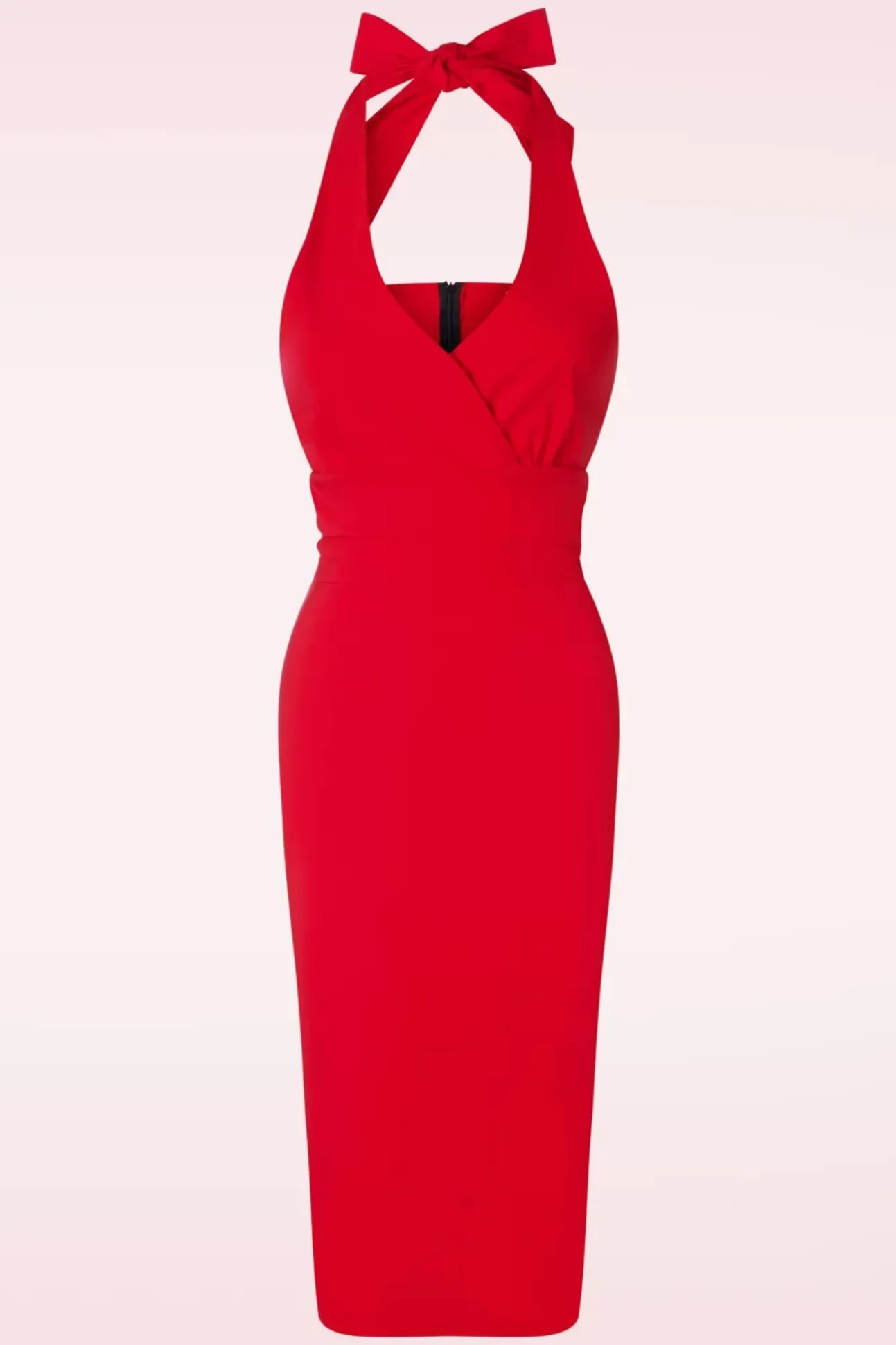 Cher Halter Pencil Jurk In Rood