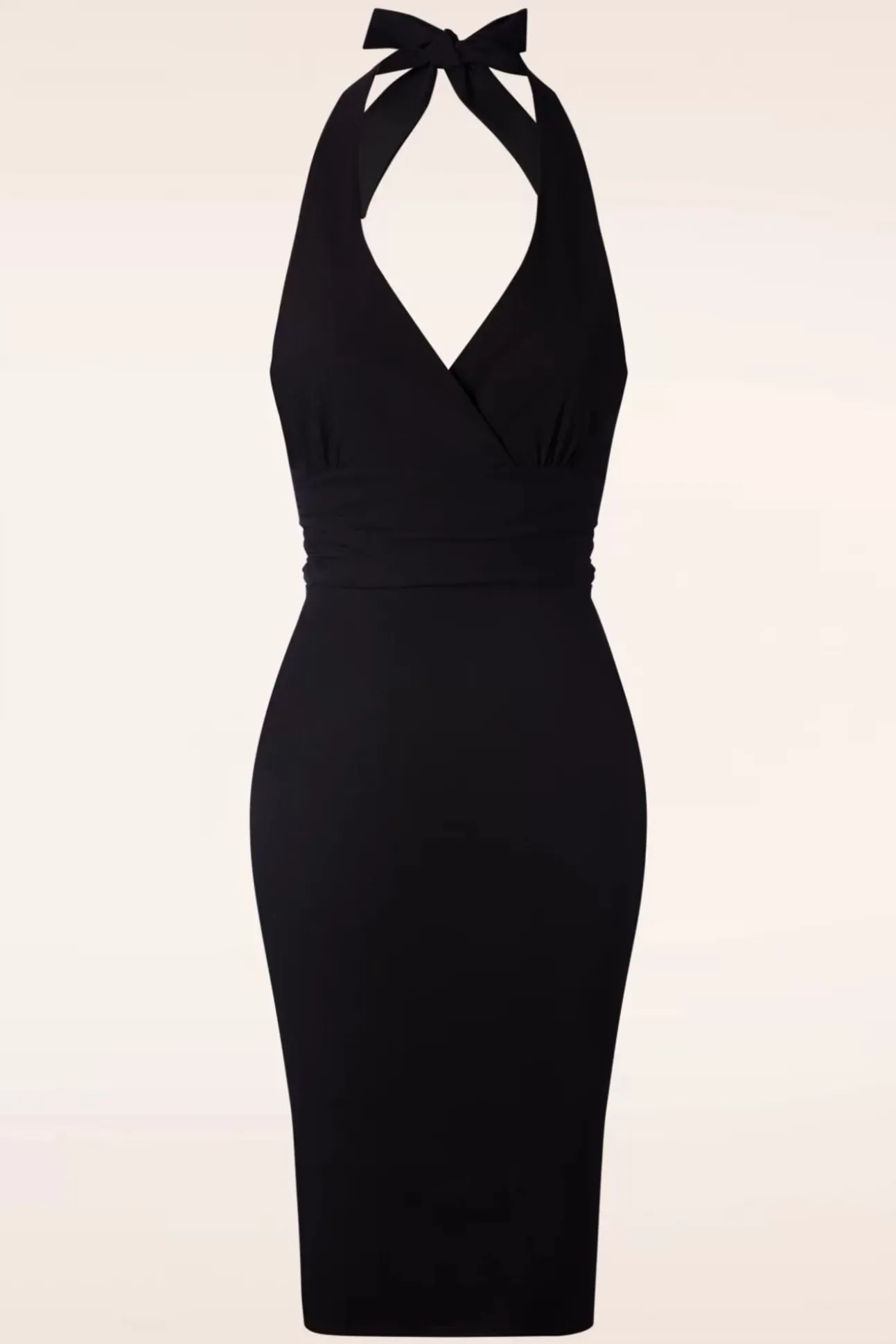 Cher Halter Pencil Jurk In Zwart