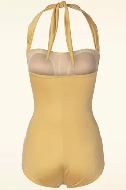 Classic Fifties One Piece Badpak In Goud