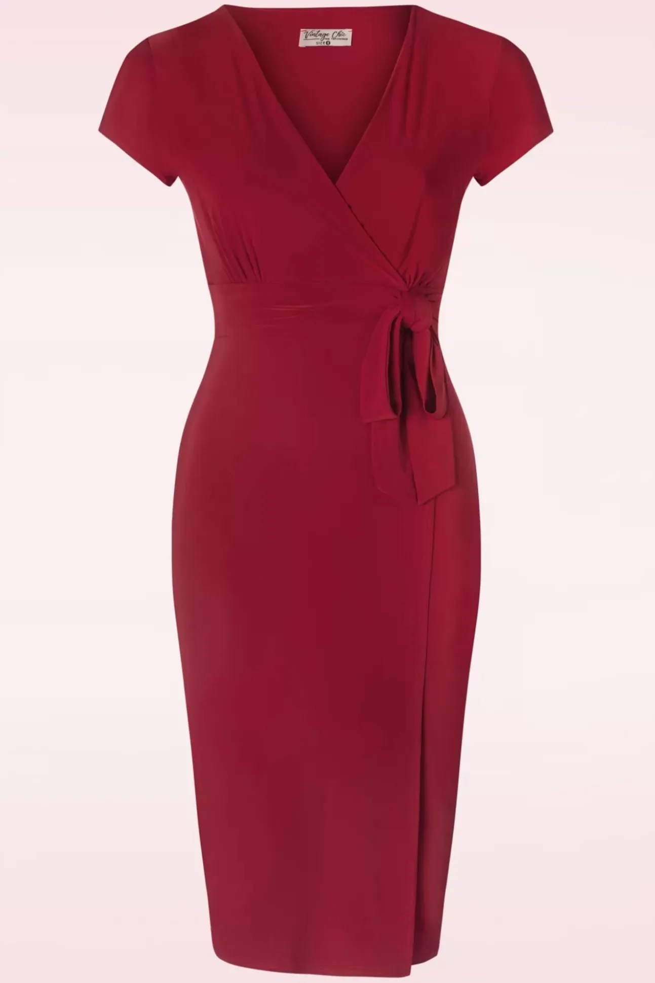 Darcy Pencil Jurk In Donkerrood