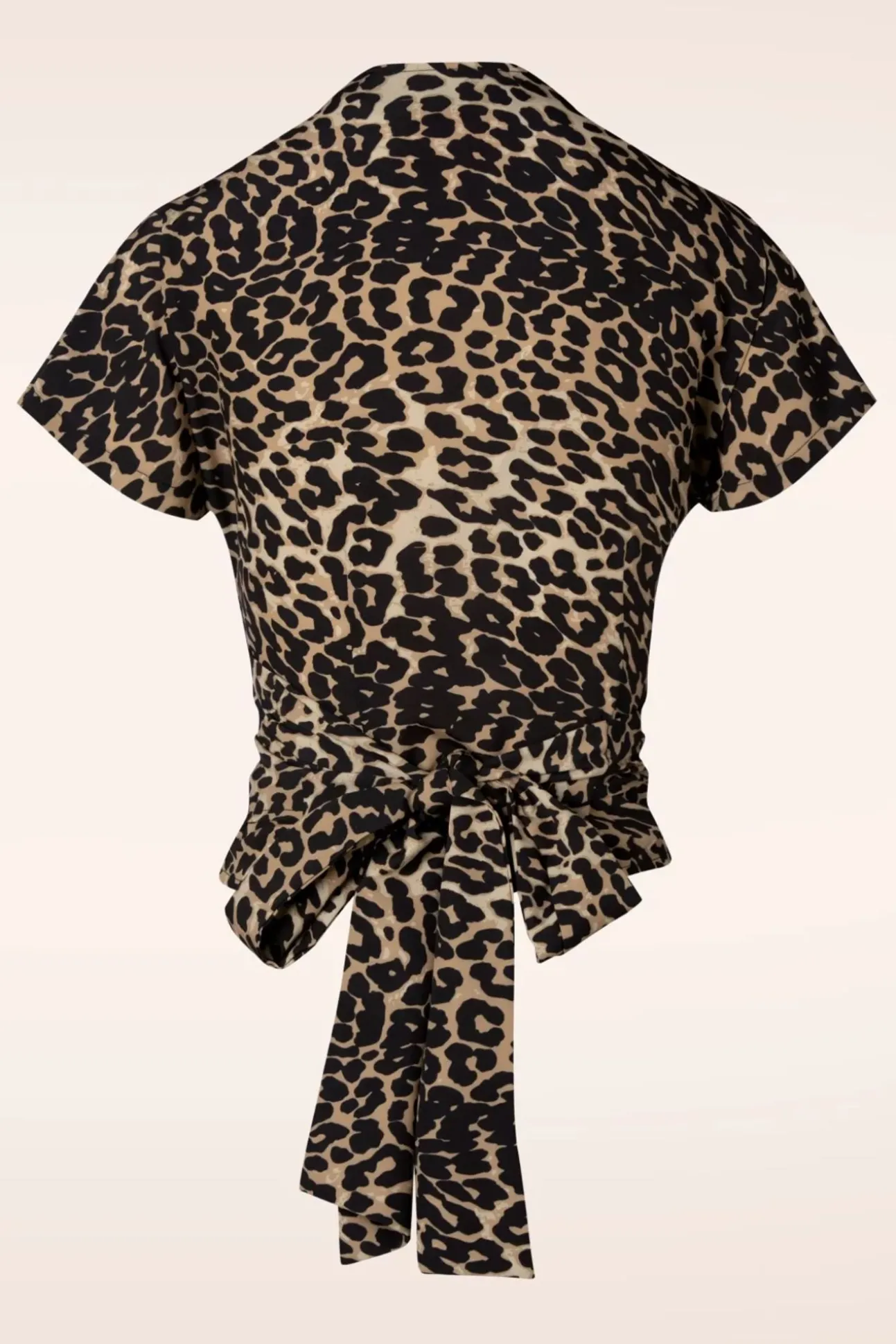 Darla Wikkelblouse Met Korte Mouwen In Luipaard