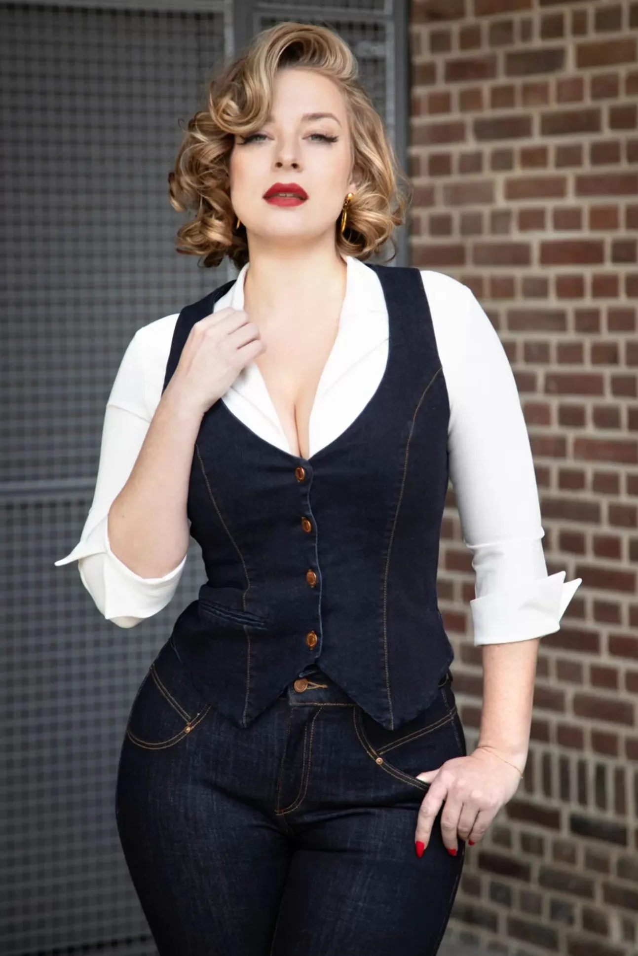 Dianne Gilet In Denim Blauw