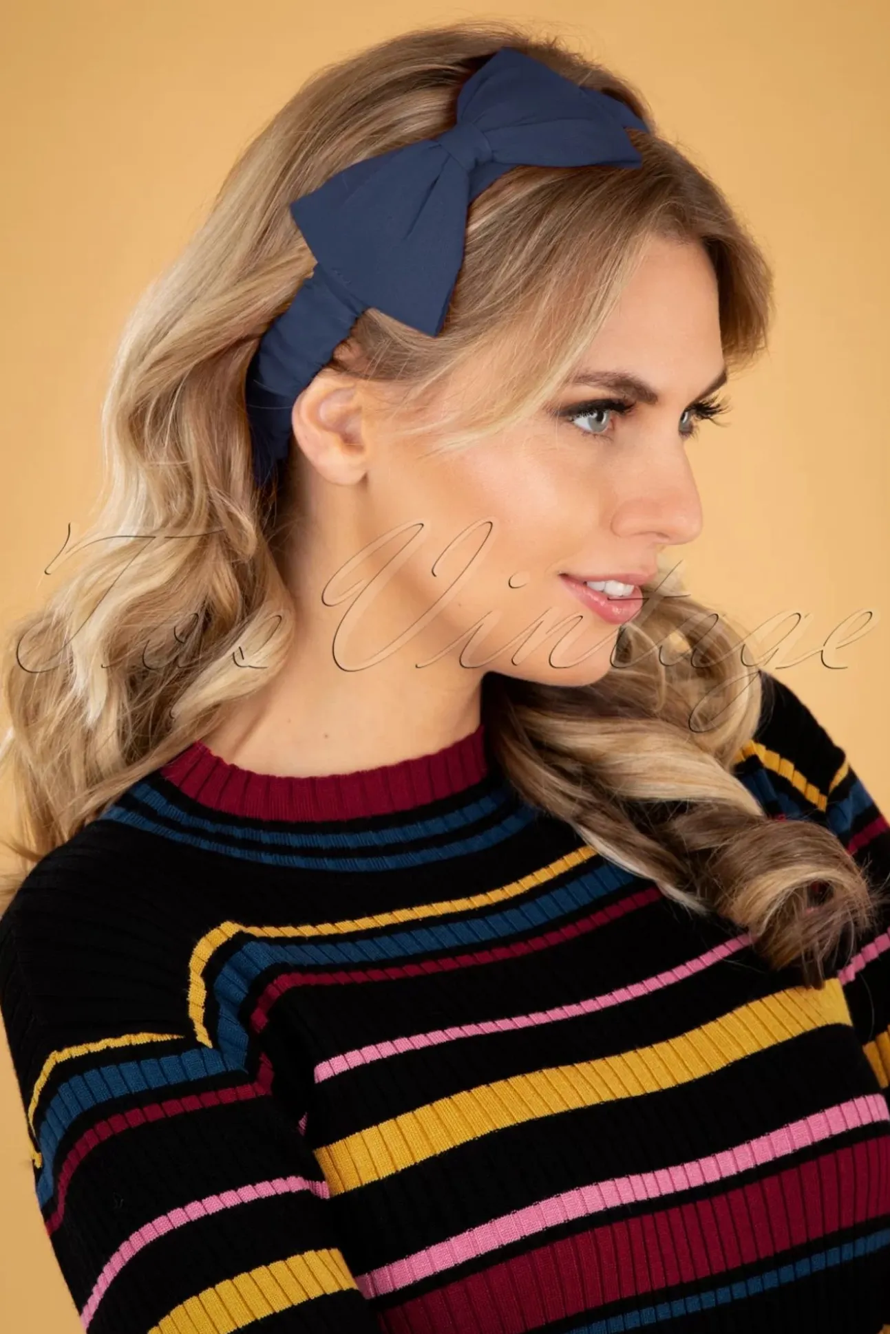Dionne Bow-Hoofdband In Marineblauw