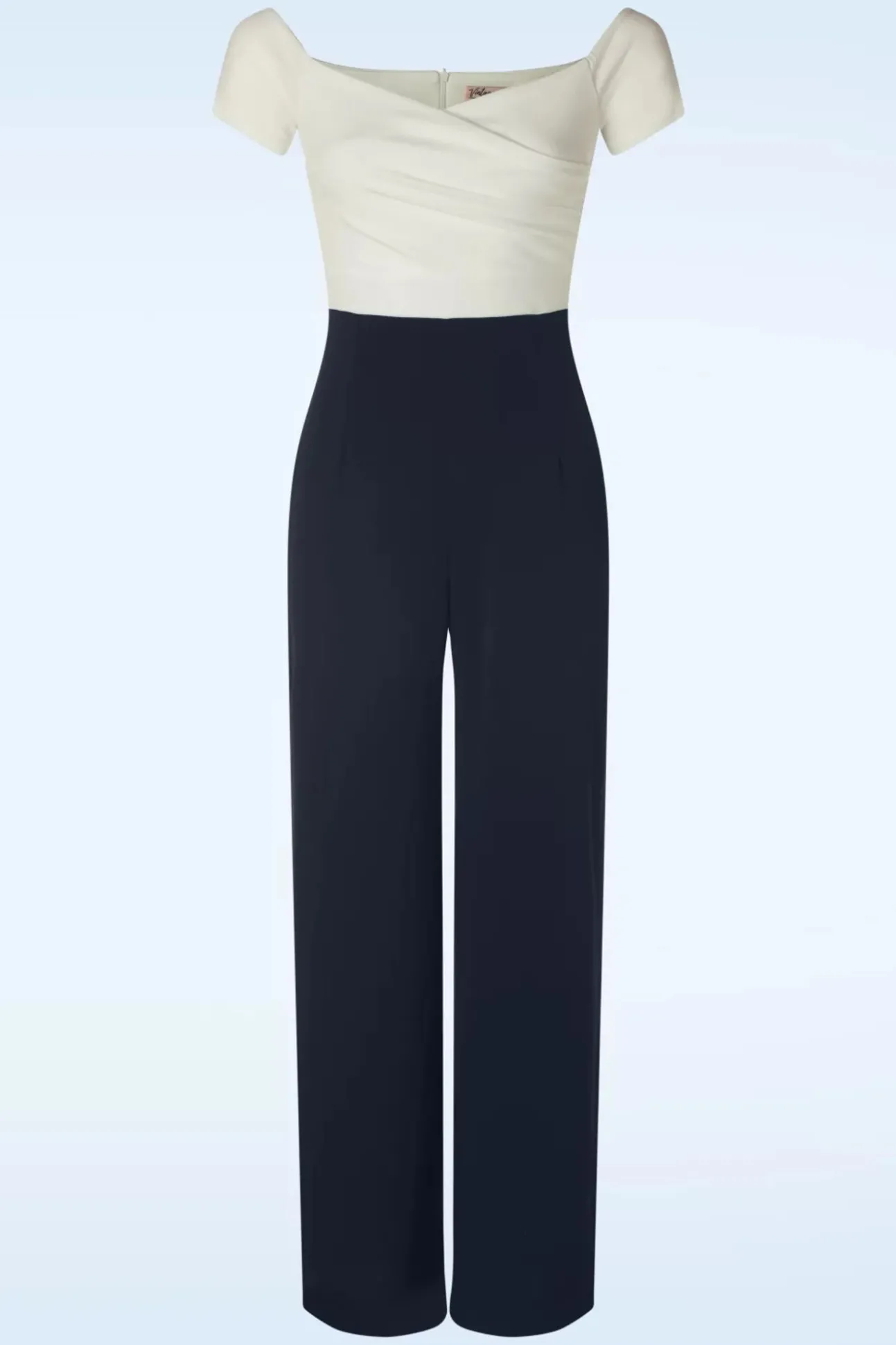 Eloise Jumpsuit In Ivoor En Marineblauw