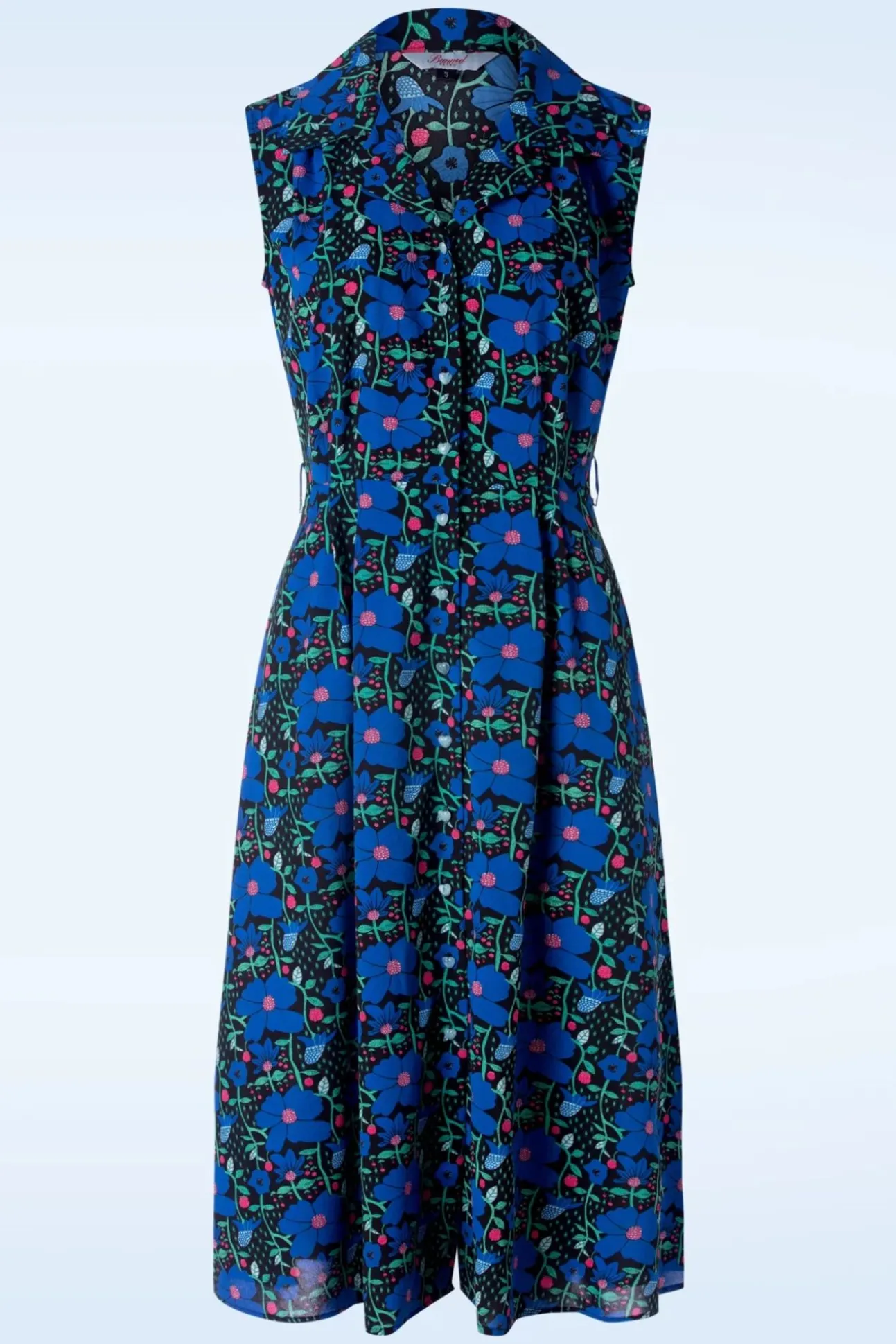 Flower Power Jurk In Blauw