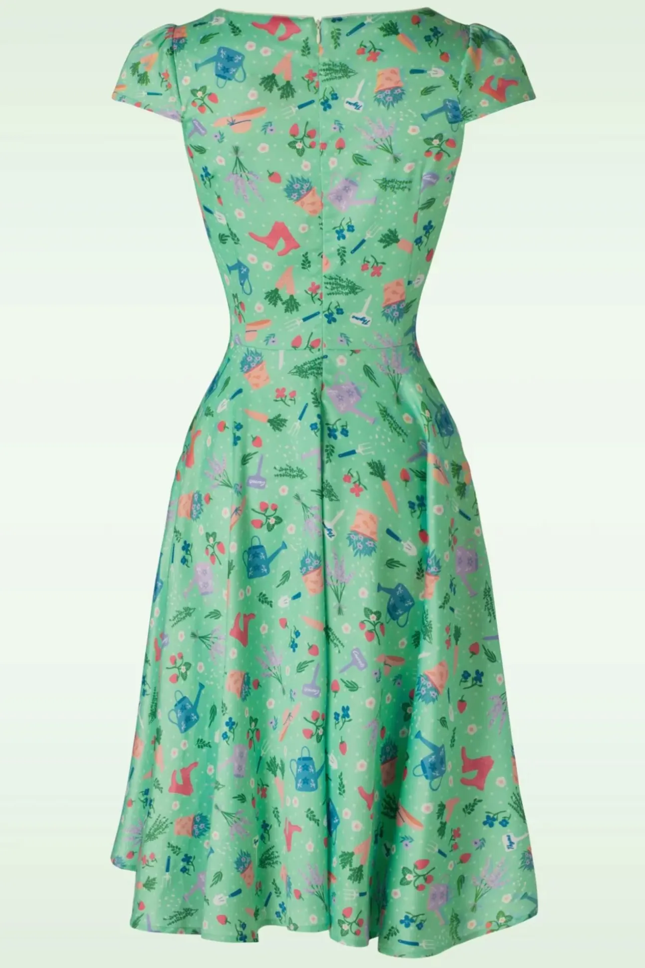 Garden Criss Cross Flare Jurk In Groen