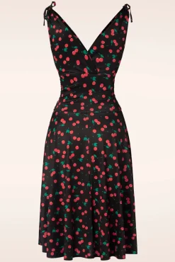 Grecian Cherry Jurk In Zwart