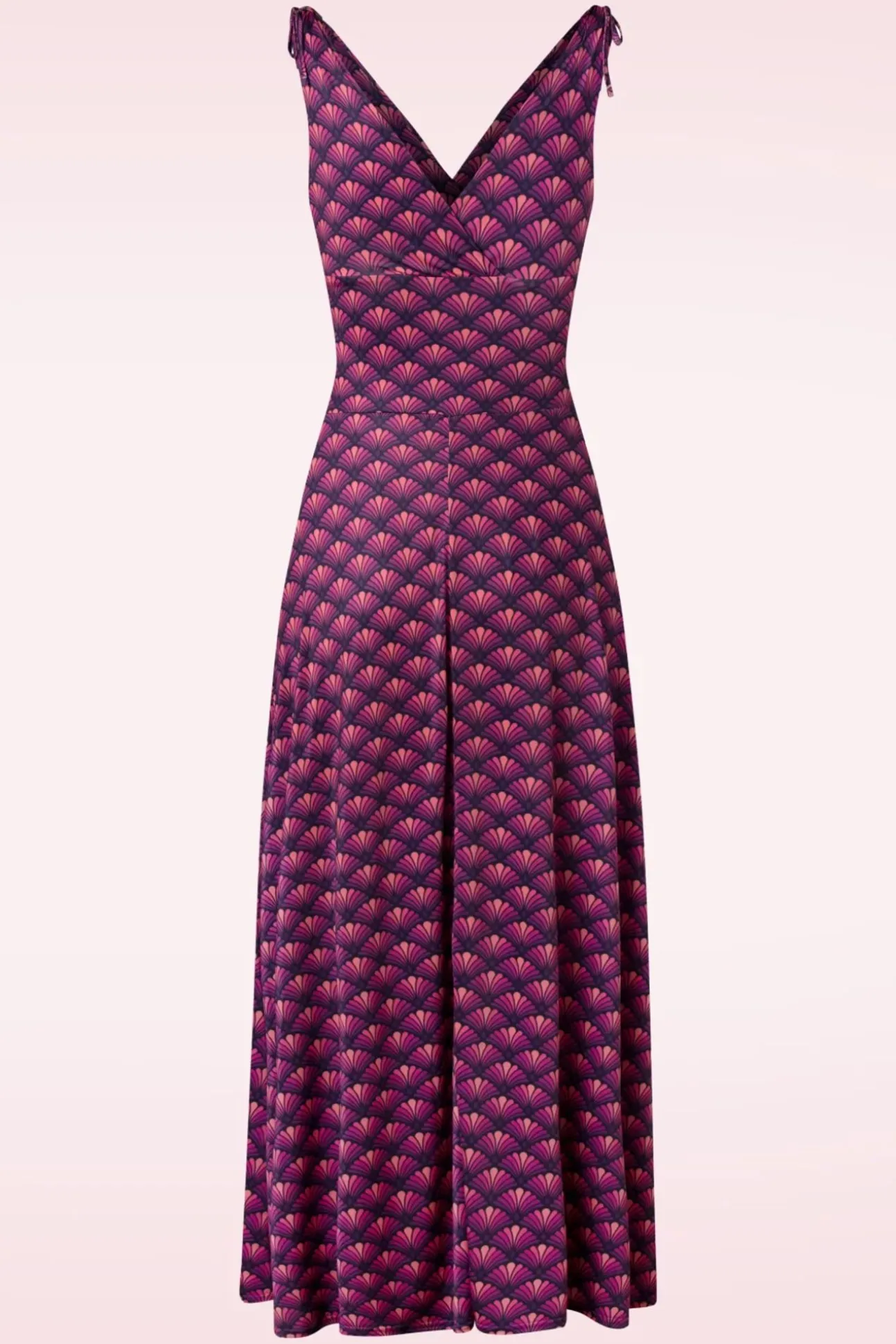 Grecian Fan Maxi Jurk In Paars