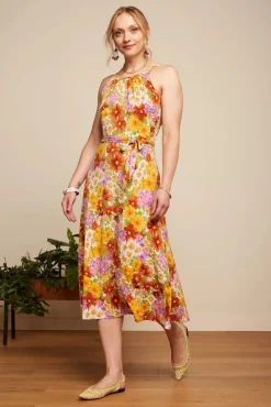 Hazel Marini Jurk In Tuscan Geel