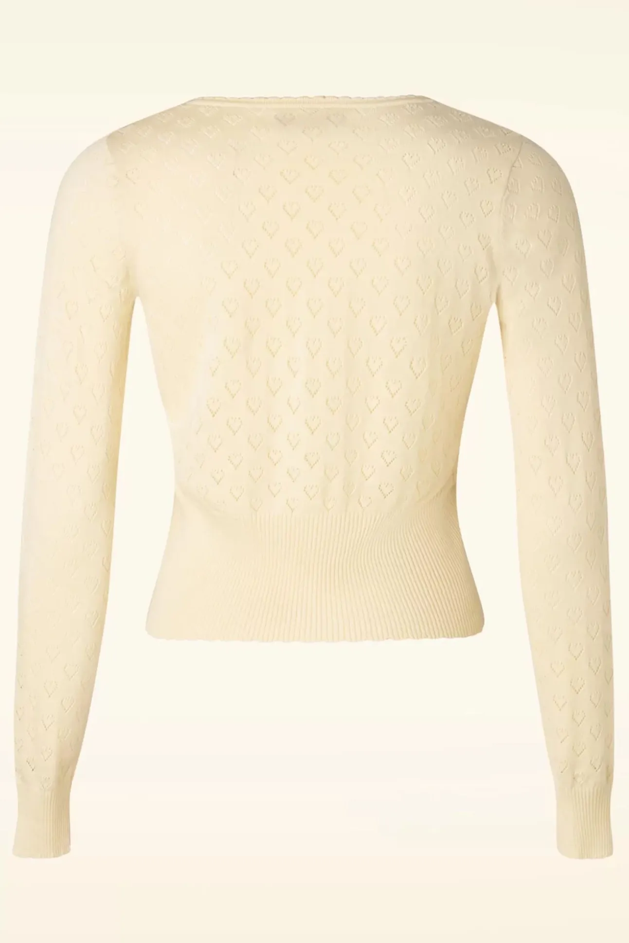 Heart Ajour Vest In Creme