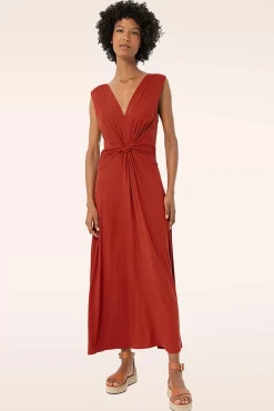 Jasmine Maxi Jurk In Steenrood