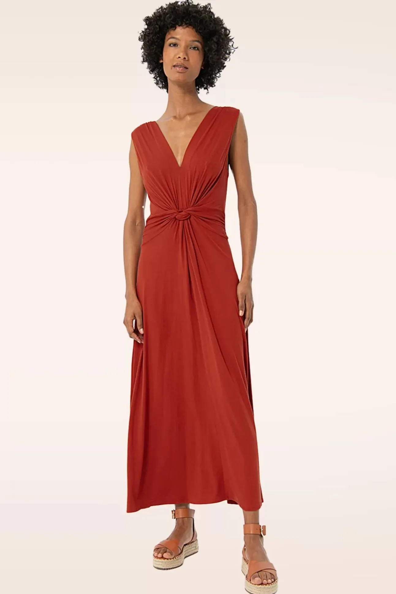 Jasmine Maxi Jurk In Steenrood