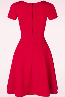 Jenna Jacquard Jurk In Rood