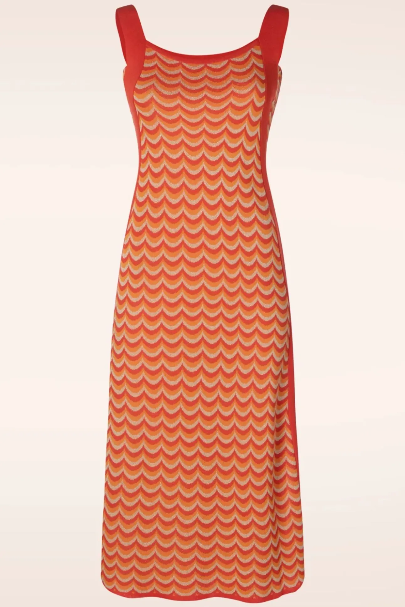 Jessie Waves Midi Jurk In Oranje