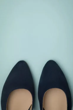 Josie Suede Ballerina's In Marineblauw