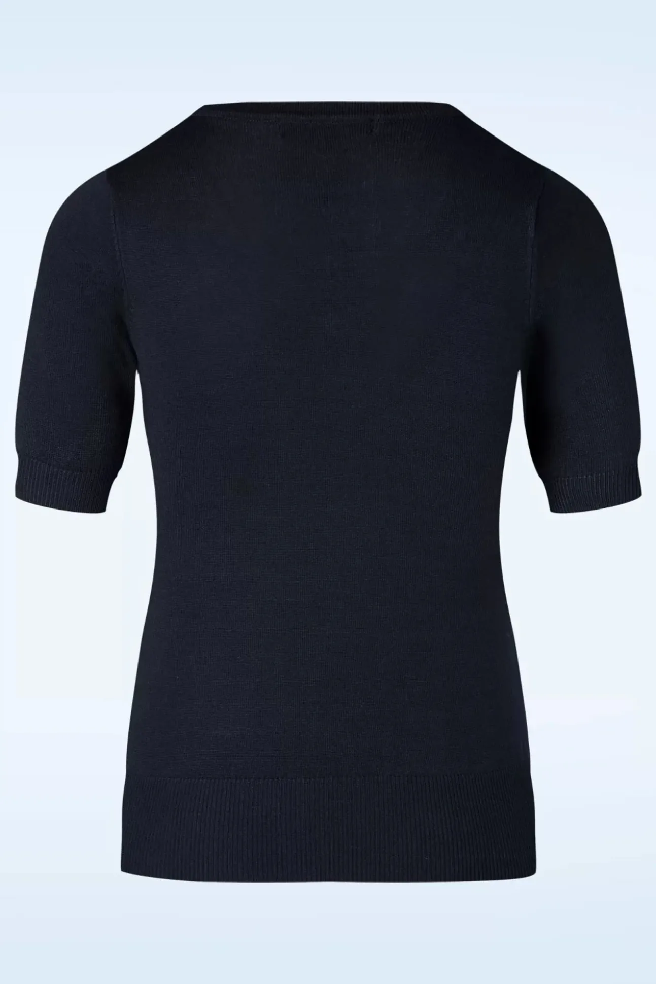 Julie Bloemen Top In Marineblauw