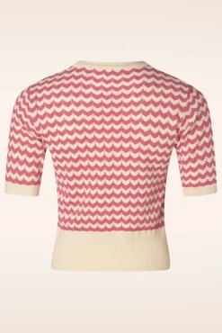 June Sweater In Gebroken Wit En Kers