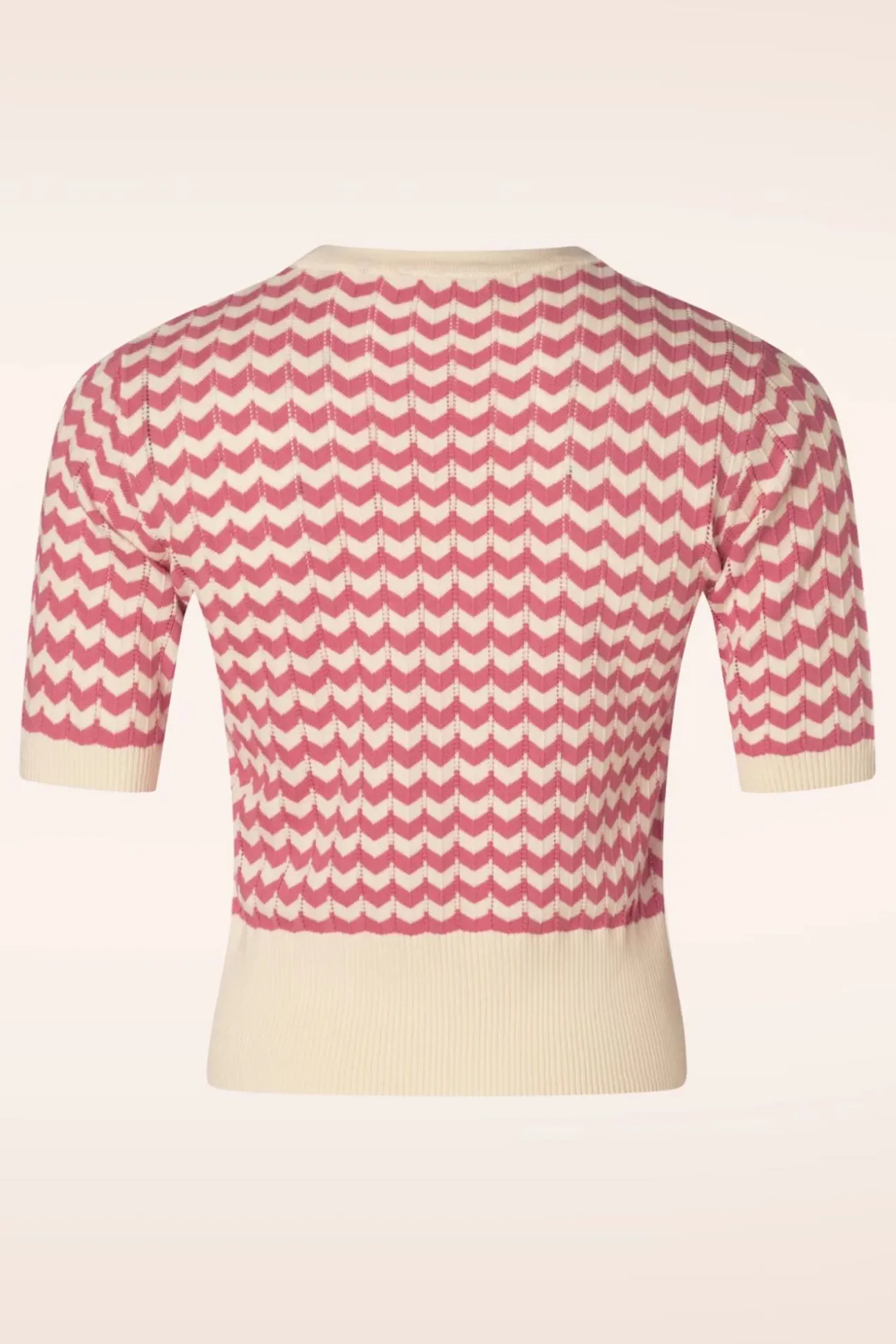 June Sweater In Gebroken Wit En Kers