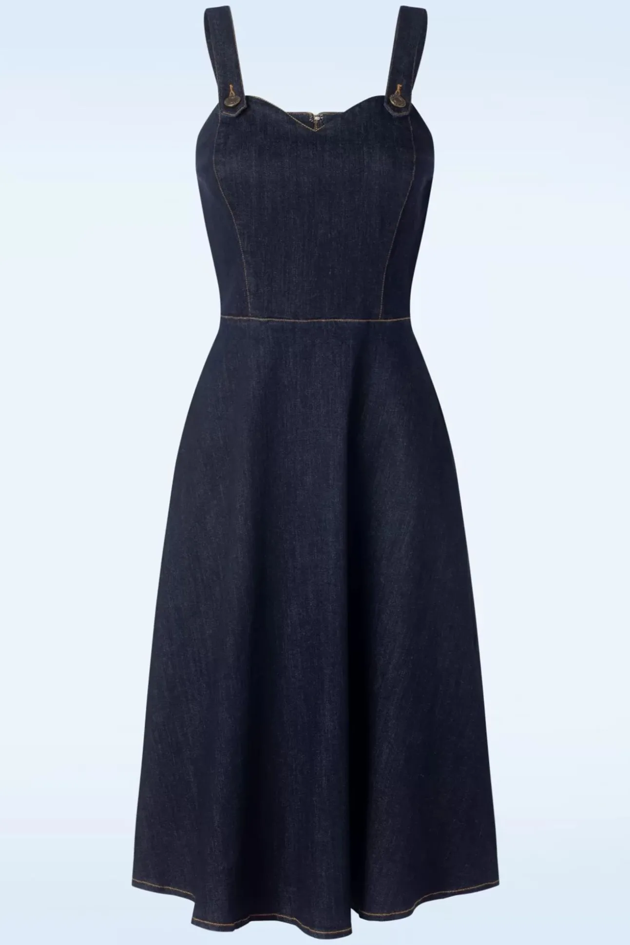 Jupiter Pinafore Jurk In Denim