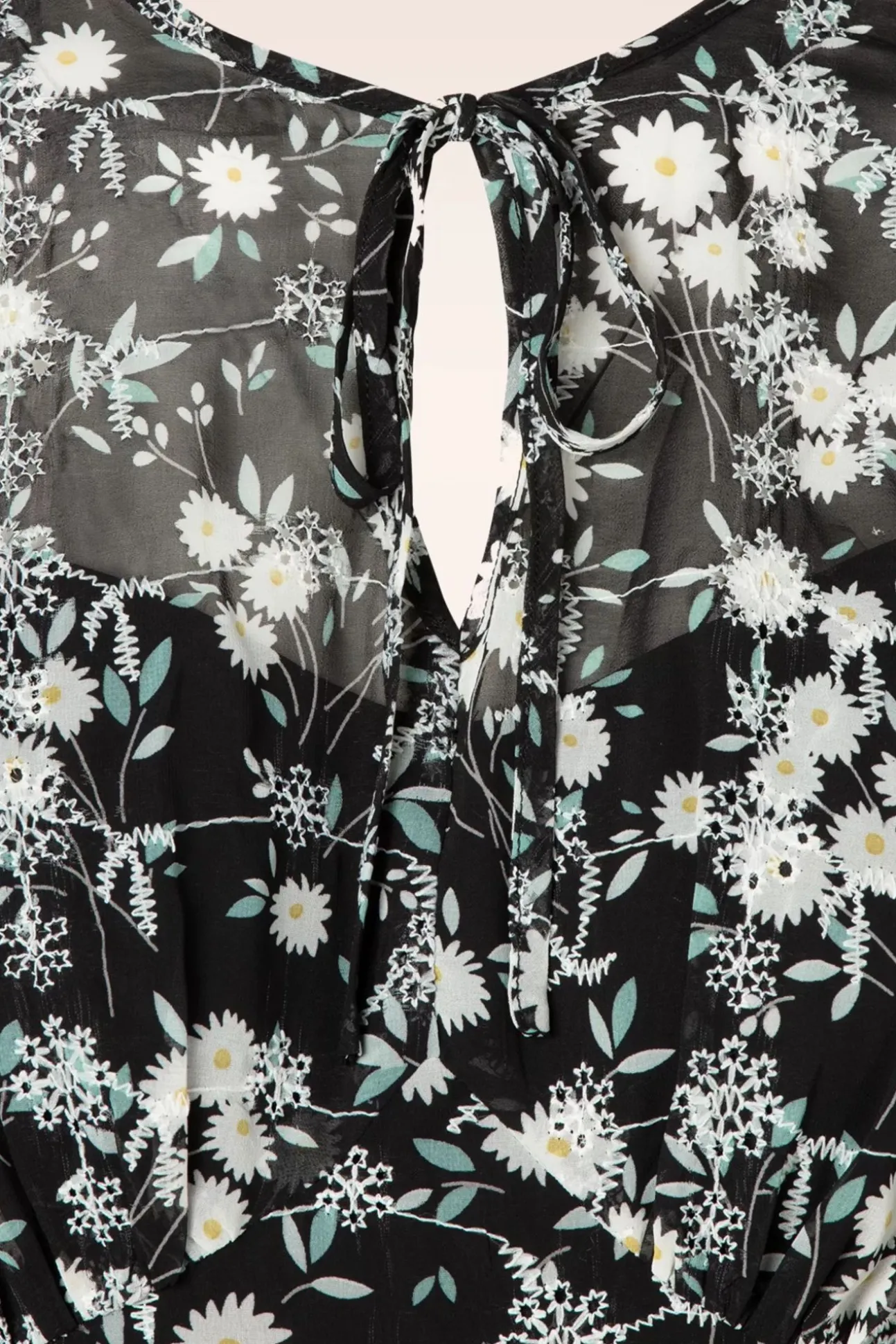 Keri Bloemen Flare Jurk In Zwart
