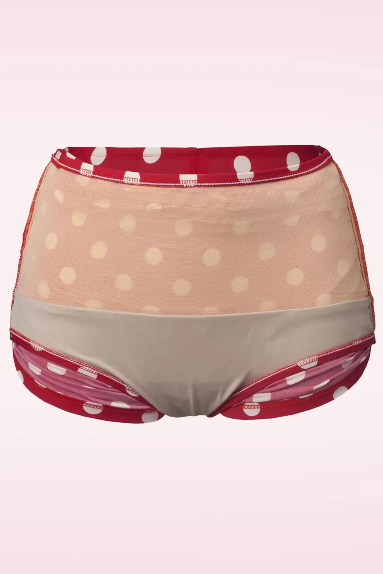 Klassieke Polka-Bikinibroek In Rood En Wit