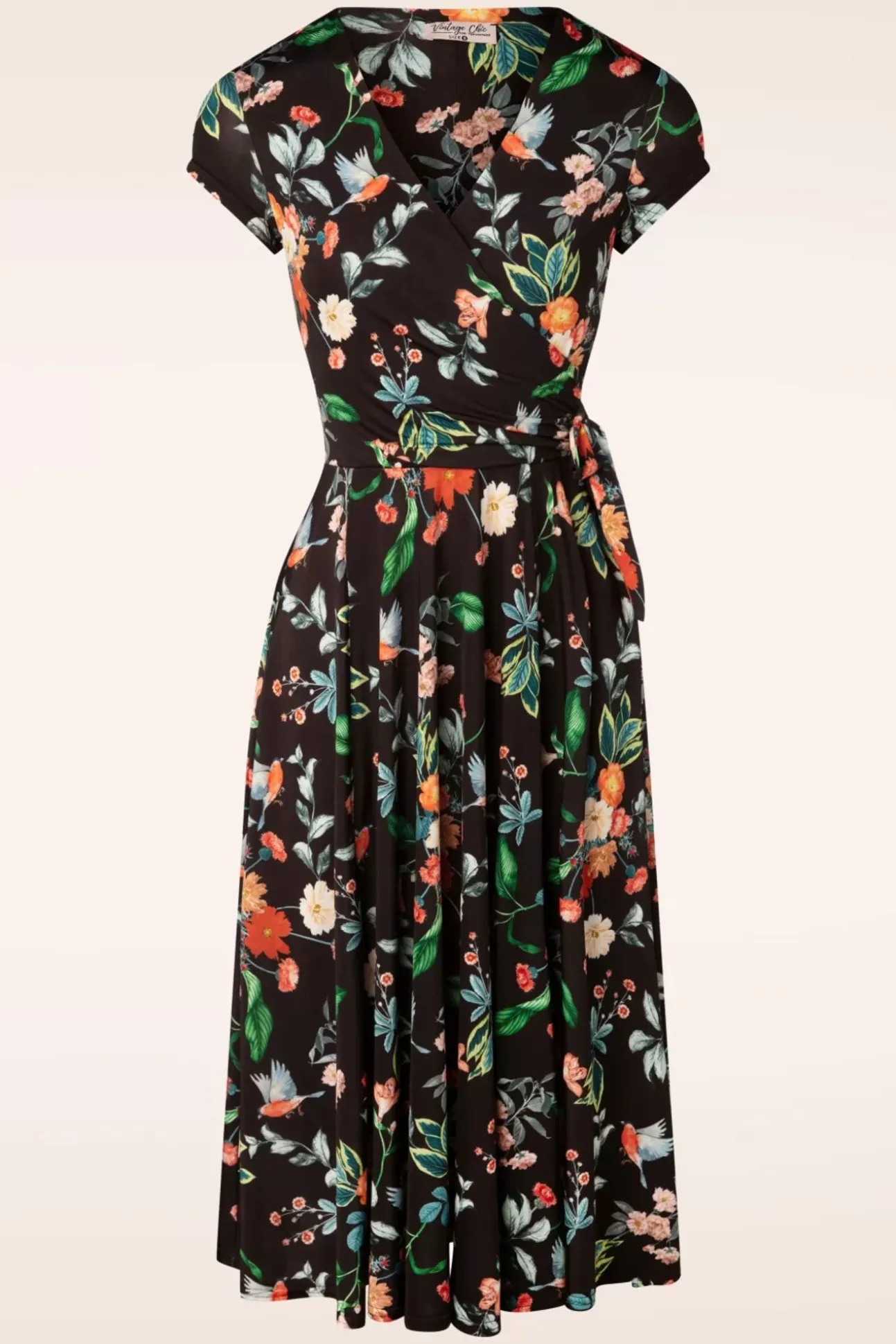 Layla Floral Gekruiste Jurk In Zwart