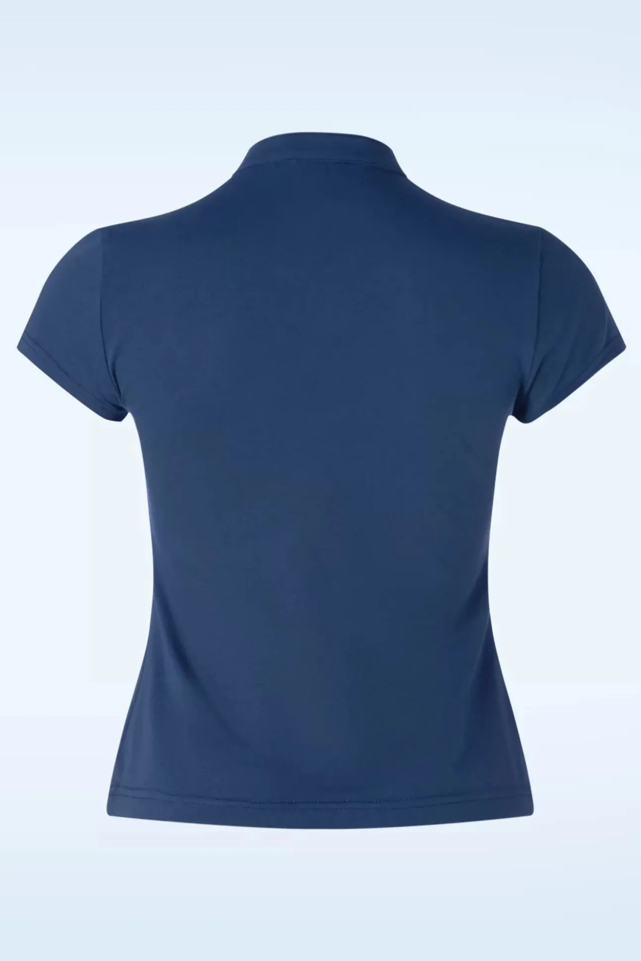 Mandarin Collar Top In Marineblauw
