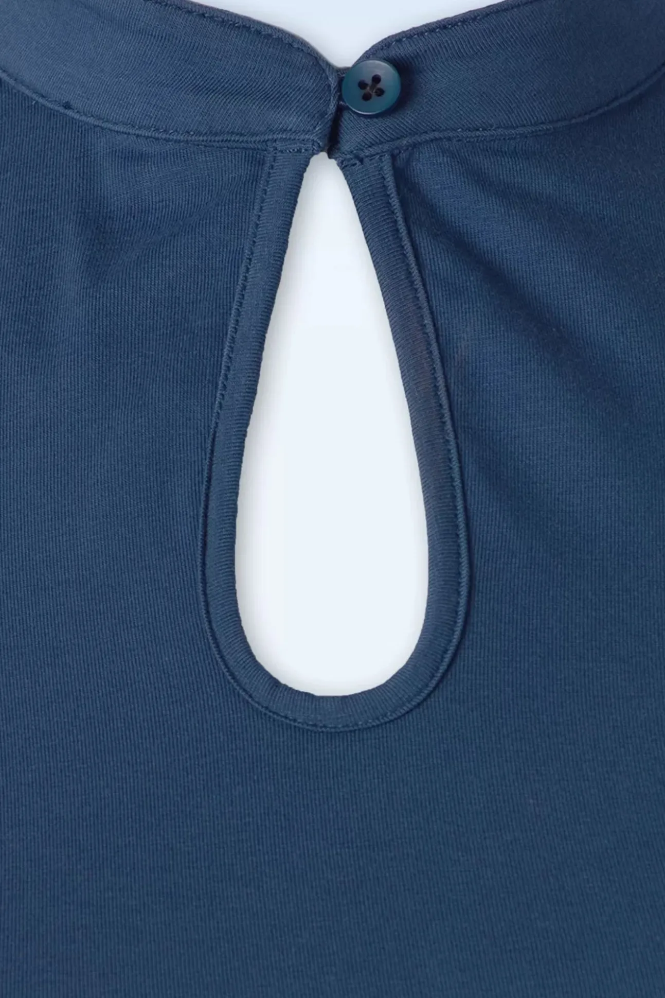 Mandarin Collar Top In Marineblauw
