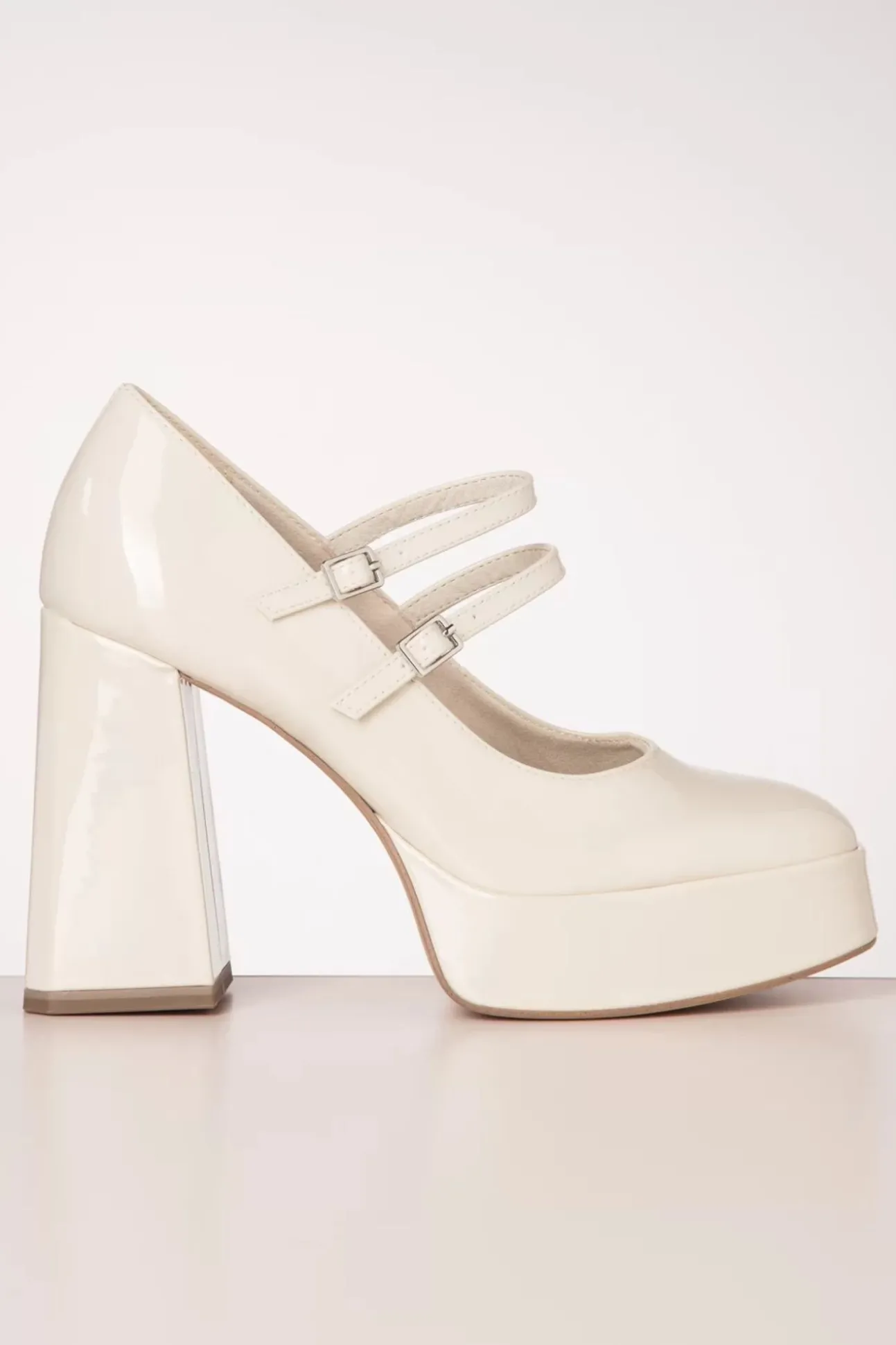 Minnie Platform Pumps In Ivoorwit