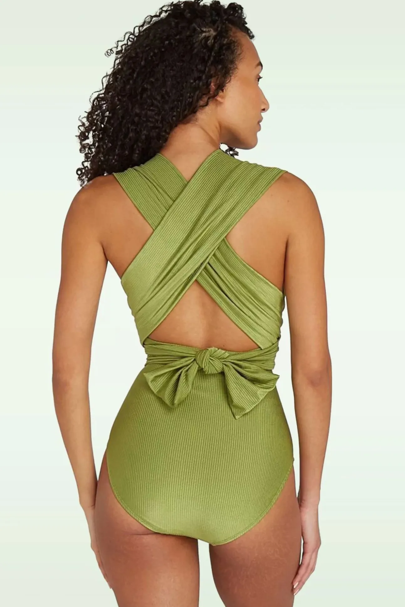 Multiway Badpak In Shiny Groen Rib