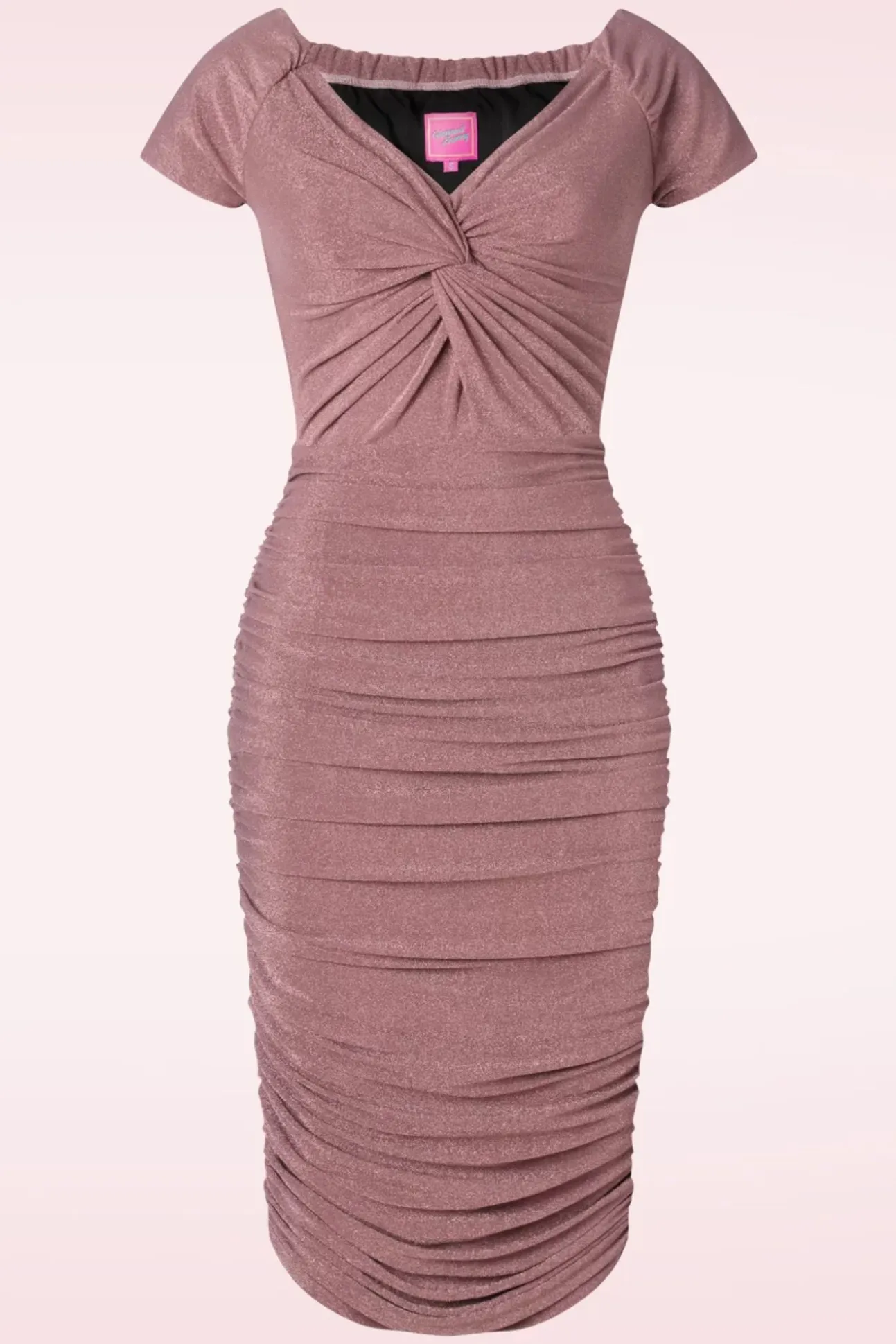 Norma Jeane Pencil Jurk In Roze Glitter