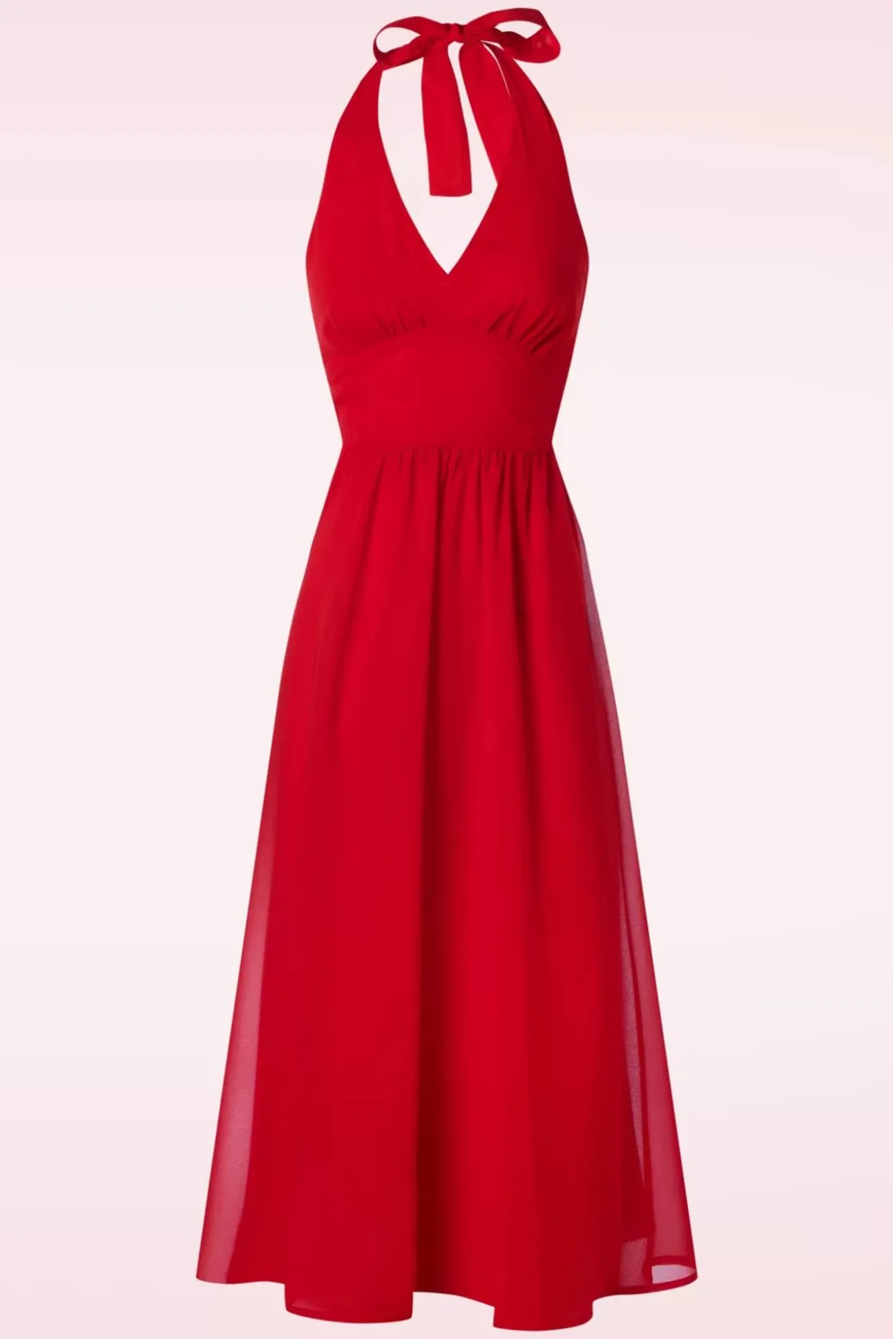 Olive Halter Jurk In Rood