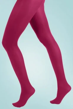 Ondoorzichtige Panty In Cerise