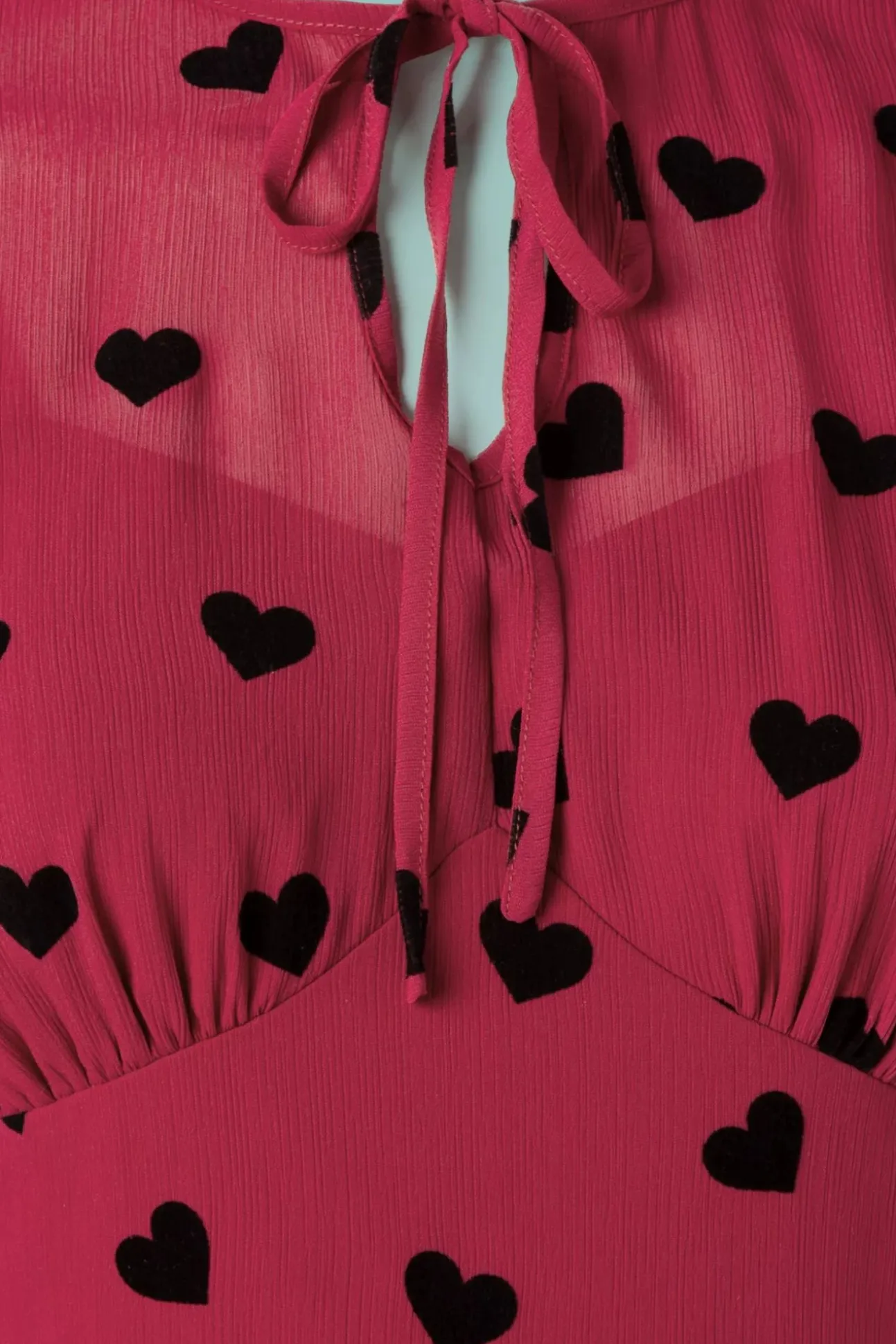 Peppa Chiffon Hearts Tea Jurk In Frambozenrood