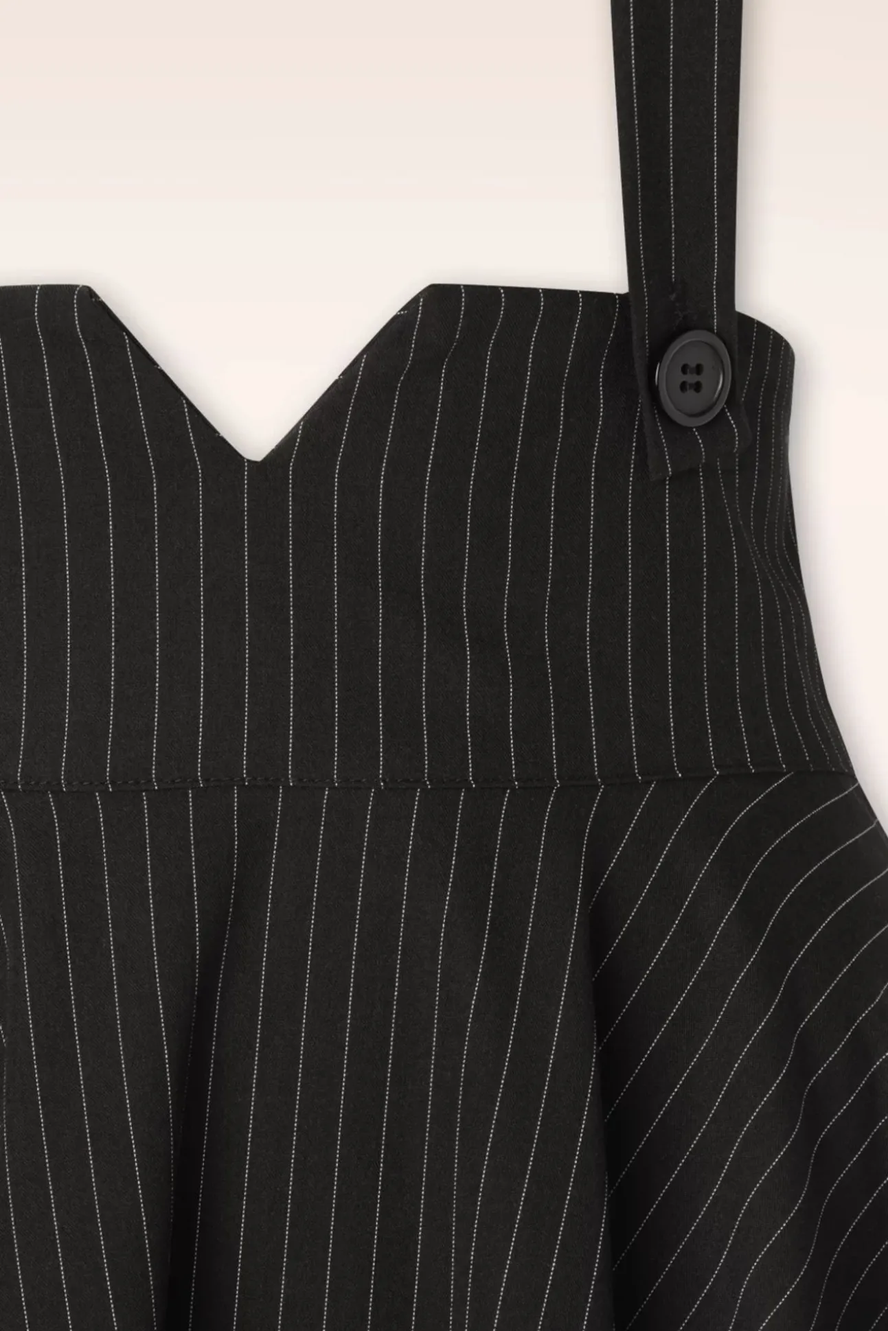 Pinstripe Suspender Swing Rok In Zwart