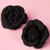 Pin-Up Paar Zwarte Bloem Haarclips